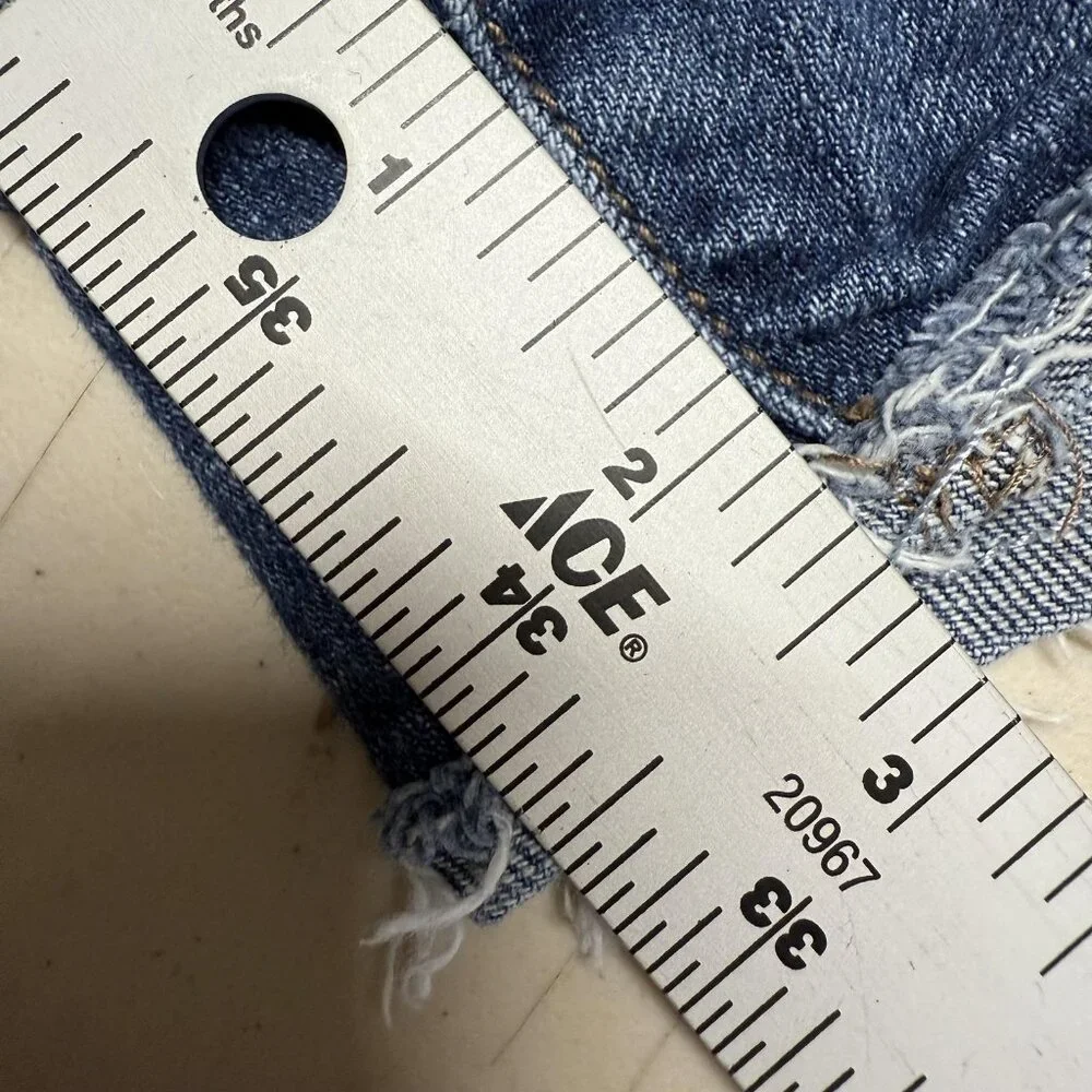 Universal Thread High Rise Shortie Shorts Womens 4 Blue Denim Button Fly Cutoffs